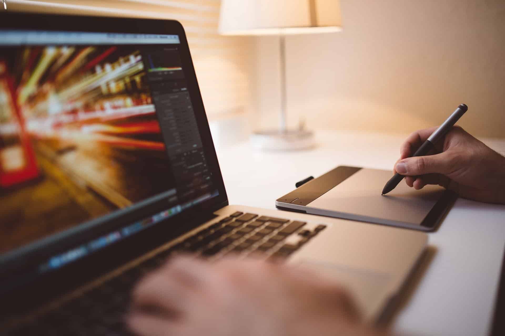 A person working on graphic design
